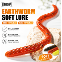 Kingdom Earthworm Soft Lure Slow Sinking 1.8g 96mm 2.8g 120mm Artificial Fishing Lures Bass Flatfish Worms Fishing Soft Baits