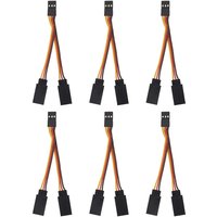 6Pcs ShareGoo JR Style Servo Splitter Cable, 2.75" Servo 1 Male to 2 Female JR Y Harness Y Cable Extension Wire for RC Models