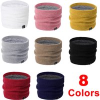 AliExpress garvonti Unisex Winter Warm Scarf Thicken Fleece-Lined Knitted Neck Gaiter Outdoor Cycling Scarves Fashion Simple Solid Color Mask Scarf