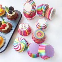 100PCS Rainbow Cupcake Liners Muffin Baking Cups Paper Cake Molds For Wedding Birthday Party Baking Supplies