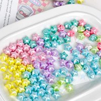 30pcs/lot Candy Color Star Straight Hole Acrylic Beads Spacer Beads for Jewelry MakingDIY Bracelet Necklace Pendant Earrings