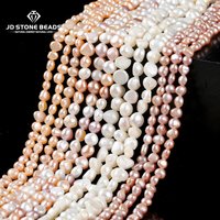 Natural White Freshwater Pearl Beads High Luster Spacer Beads for DIY Jewelry Making Two Sides Polished Flat Rice Loose Pearls