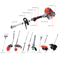 52cc Multi Function 5 in 1 Garden Tool - Brush Cutter, Grass Trimmer, Chainsaw,