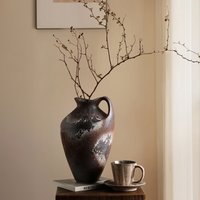 Wabi Sabi Vintage Kiln Glaze Ceramic Vase, Aesthetic Floral Vase for Living Room Entryway, Luxury Home Tabletop Decor Ornament