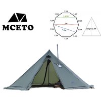 New Upgraded 5M Pyramid Tent With Chimney Hole With Snow Skirt,Oversized Outdoor Camping Tent Hiking Awnings Shelter Tipi Teepee
