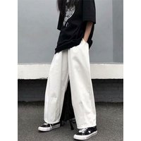 Spring Summer White Cotton Baggy Pants Men Y2k Straight Casual Trousers Loose Wide leg Cargo Pants Male Korean Fashion
