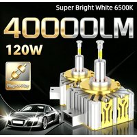 D1S D3S LED Bulbs Canbus 360 HID D2S D4S 1800FT Car Lights 12V 120W Super Bright 40000LM 6500K 1:1 Xenon Headlight Bulbs 6500K
