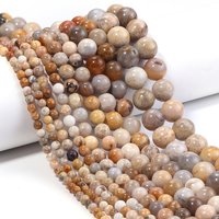 4/6/8/10/12mm Natural Coral Jade Stone Beads Chrysanthemum Agate Round Loose Beads For Jewelry Making DIY Bracelets Necklace
