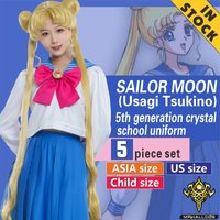 MRHALLCOS Anime Cosplay Sailor Usagi Tsukino Moon Crystal school uniform Outfits Costume Halloween JK Party Kid Adult Women Plus
