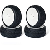 4Pcs 1/10 RC Racing Tires Wheel Rims Hub 12mm Hex for 1:10 RC On Road Car Tamiya TT01 TT02 XV01 XV02 PTG-2 TA06 HSP HPI Kyosho