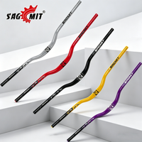 SAGMIT Mountain Bicycle Riser Handlebars Frosted Finish Lifting Height 60 mm MTB Parts for Fixed-gear Bike Off-road Vehicles