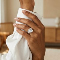 Szjinao Unisex 3CT Emerald Cut Moissanite Ring 18K Gold Plated S925 Silver Lab Diamond Ring for Men Women Wedding Fine Jewelry
