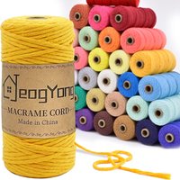 110Yards 100% Cotton 3mm Colorful Handmade Boho Decor Cord Rope Thread Twisted Macrame String DIY Home Wedding Decoration Supply