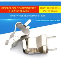 10PCS Fuse Clip, Fuse Holder, Fuse Tube Holder, Fuse Tube Clip, 5 * 20mm Copper Thickened