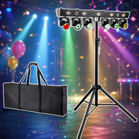 With Mobile stand 120W 6 Head Moving Head Light RGB Strobe Effect Stage Lighting DMX512 Sound Control For Party DJ Disco Show