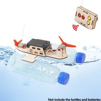 STEM Toys DIY Wooden Sailboat Model Kit Remote Control Boat Science Experiment Educational Project for Kids, Boys Girls Gift