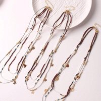 Bohemian Ethnic Style Beaded Multi-layer Pendant Necklace Ladies Personalized Retro Holiday Party Accessories Jewelry
