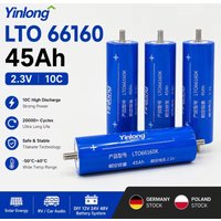 Yinlong 2.3V 45Ah LTO Lithium-Titanat-Batterie 66160 Zelle DIY 12V 24V 48V Solar-Energiespeicherpack für Wohnmobile, Camper, Elektrofahrzeuge, Auto-Audio-Backup-Stromversorgung, wiederaufladbare