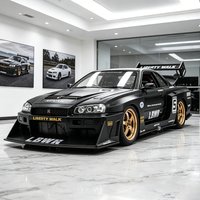 1:24 GTR R34 Skylin LBWK JDM Alloy Car Model Diecast Metal Casting Pull Back Sound and Light Car Model For Collection Vehicle