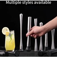 Stainless Steel Crushed Ice Hammer Multifunctional Popsicle Sticks Cocktail Swizzle Stick Fruit Lemon Muddle Bar Tools