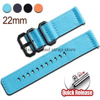Nylon Srtap 22mm for Omega for Seiko Watchband Men Women Canvas for Samsung galaxy watch 46mm WatchStrap Black Buckle Bracelets