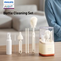 Avent Baby Bottle Cleaning Set Includes Bottle Brush Nipple Brush Straw Cleaner Drying Racks & Storage Box BPA Free
