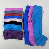 NO LOGO 2 Pieces Gym Set Women Backless Bandeau Sports Bra Scrunch Leggings Yoga Clothing Outfits Sets Yoga Set Workout Clothes
