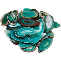 5pcs Green Natural Agate Onyx Slices Top Drilled Irregular Shapes Colourful Pendant For DIY Jewelry Home Decoration Accessories