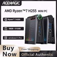 ACEMAGIC Mini PC AMD Ryzen 7 H255 Mini PC Computer 16GB RAM 512GB SSD WIFI 6 BT5.2 with RGB Lights 4K triple Windows 11 Pro
