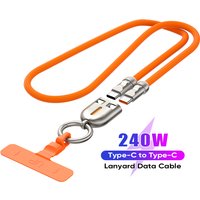 48V5A Data Cable Type-C to Type-C 240W Mobile Fast Charging Lanyard USB-C Charging Suitable for iPhone16 Samsung Huawei Macbook