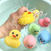 Colorful Sponge Duck Squeeze Toy Water Absorbing Squirting Gadget Stress Relief Bath Shower Relaxation Novelty Accessory Gift