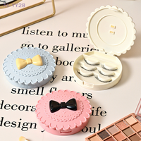 {YY28} Mini False Eyelash Storage Box Cute Bow Eyelash Packaging Case Cosmetic Tool Portable Makeup Organizer