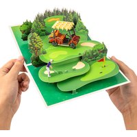 1pcs 3D Pop Up Elegant Handmade 3D Golf Cart Popup Dad Husband Fathers Day Greeting Card Sports Event Themed Decoration Card