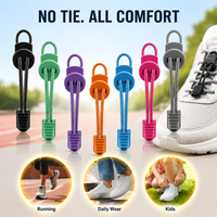 Elastic No Tie Shoelaces 12 Pcs 2 Pairs with Lock Clips, Tieless Shoe Strings for Adults Kids Sneakers Running Shoes, Easy