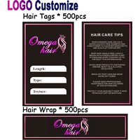 Hair Tags And Wrap For Bundles 500Pcs Custom Sticker Personalized Logo Wig Tags Lables Hair Hang Tags Self-Adhesive Wrap