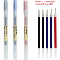 0.38/0.5mm Ink Refills Rod Handle MUJIs Gel Pen Set Stationery Office Student Business Signature Pen Black/Red/Blue/Deep blue