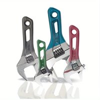 Mini Adjustable Wrench Large Opening Short Handle Spanner With Scale Rubber Wrapped Plumbing Pipeline Bathroom Torque Wrench