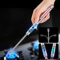 360° Hose Arc Pulse USB Electric Lighter Personalized Color Light Chip Safety Switch Outdoor Camping Kitchen Candle Igniter