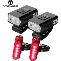 Bike Light Front Rear LED USB Rechargeable MTB Road Bicycle Lamp 1000LM Mountain Bike Headlight Cycling Back Light Metal Highlig