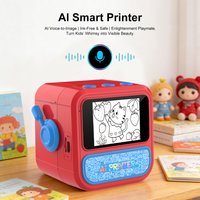 Smart AI Voice Mini Thermal Printer with Display Inkless Portable Sticker Maker 6 Modes for Home Office Study DIY Projects