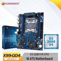 HUANANZHI X99 QD4 LGA 2011-3 XEON X99 Motherboard with Intel E5 2680 V4 DDR4 RECC Optional Memory Combo Kit Set M.2 NVME SATA