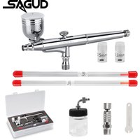 Airbrush-Set Dual-Action-Seitenschüssel-Airbrush mit 0,2 Düsen nadel und Farb glasflasche für Nail Art Cake Hobby Airbrush