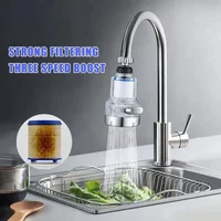 Kitchen Faucet Water Filter Pressurized Bubbler Chlorine & Heavy Metals Removal Hard Water Purifier with Basin Extender