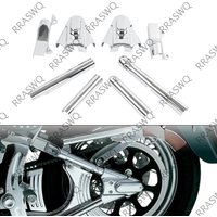 8Pcs/Set Chrome Motorcycle Swingarm Covers with Phantom Axle Cover Kit Metal For Harley Softail Models 2000-2005 2006 2007