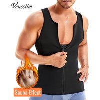 Vensslim Herren-Shapewear zum Abnehmen, Body Shaper, Kompressionsshirt mit Reißverschluss, Bauchkontrolle, Taillentrainer, Schweiß, Sauna, Korsett