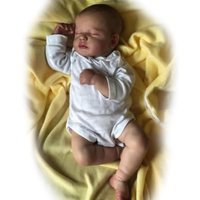 Lifelike Reborn-Baby Dolls 17 Inch Realistic Babies Doll Boys with Soft Cloth Body Eyes Closed Poseable Limbs