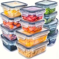 8Pcs Set Includes 4 Containers and 4 Lids Airtight Food Storage Box Kitchen Fridge Organizer for Fruits Vegetables Camping