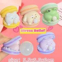 1/4PCS Macaron Bubble Burger Squishy Stressabbau Niedlicher Cartoon Squishy Fidget Sensorisches Spielzeug für Büro Streich & Schreibtischdekoration