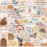10/30/50PCS Kawaii Boho The Bible Decoration Scrapbooking Accessories PVC Sticker Aesthetic Stationery School Supplies