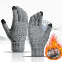 AliExpress OUZEY Women Men Warm Winter Touch Screen Gloves Stretch Classical Knit Mittens Wool Full Finger Outdoor Cycling Driving Glove